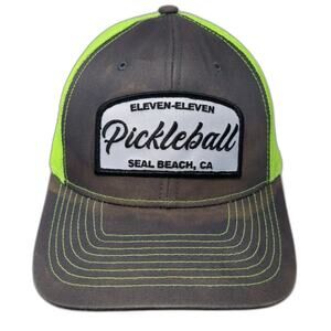 Sweet Caps Trucker Hat Yellow Gray One Size Pickleball Seal Beach CA Patch